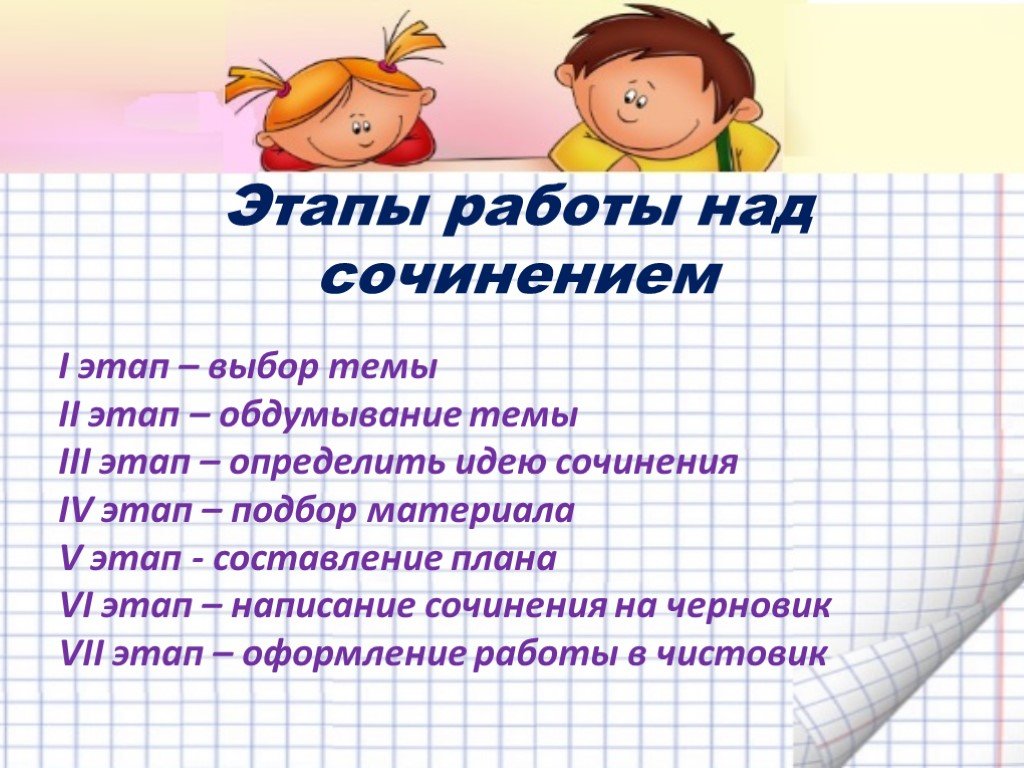 План 6 класс. Этапы работы над сочинением. Этапы работы над сочинением в начальной школе. Этапы написания сочинения. Этапу урока работы над сочинений.