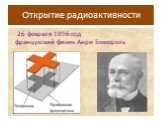 Открытие радиоактивности. 26 февраля 1896 год французский физик Анри Беккерель