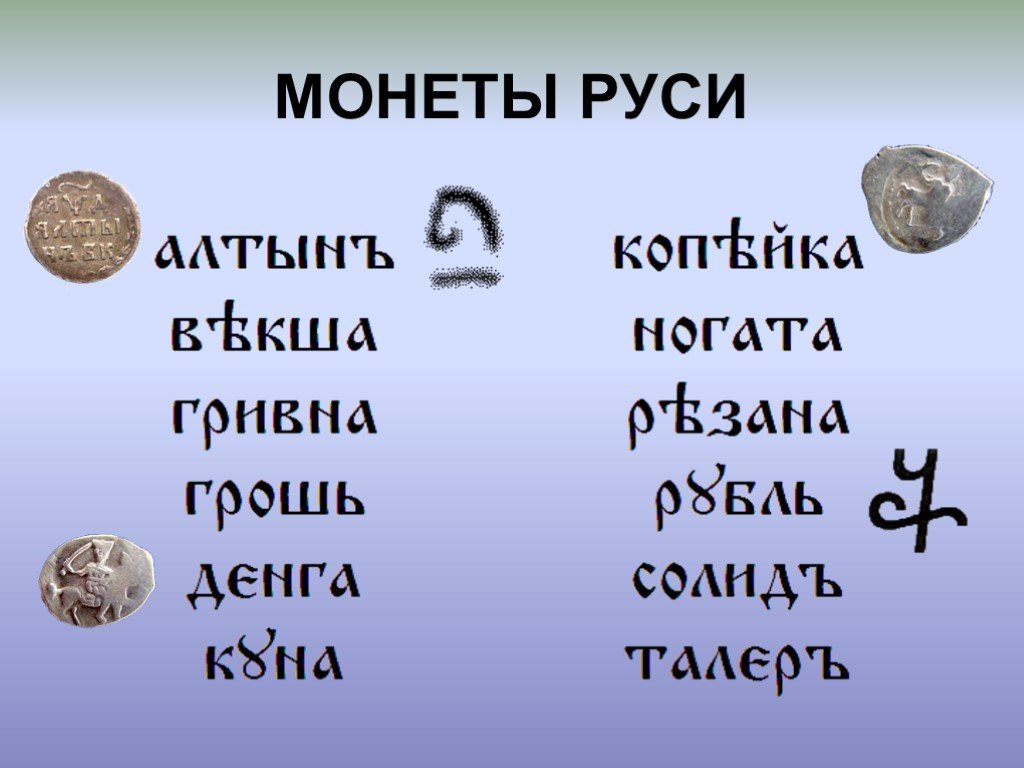 Название денежных единиц в русском языке проект по родному языку 6 класс