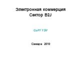 Электронная коммерция Сектор B2J СиРГТЭУ Самара 2010