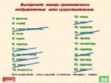 Вычеркните номера грамматически неодушевленных имен существительных. 1) русалка; 2) леший; 3) ладья (шахматная); 4) слон; 5) страж; 6) мертвец; 7) тополь; 8) тип (человека); 9) нарцисс; 10) книга; 11) слушатель; 12) кошка; 13) стол; 14) существо; 15) сокровище; 16) чудище; 17) человечище; 18) корови