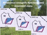 Изменение площади Красноярской вишневой горы. 1994 год 2000 год 2009 год 0,06 га 0,22 га О,5 га