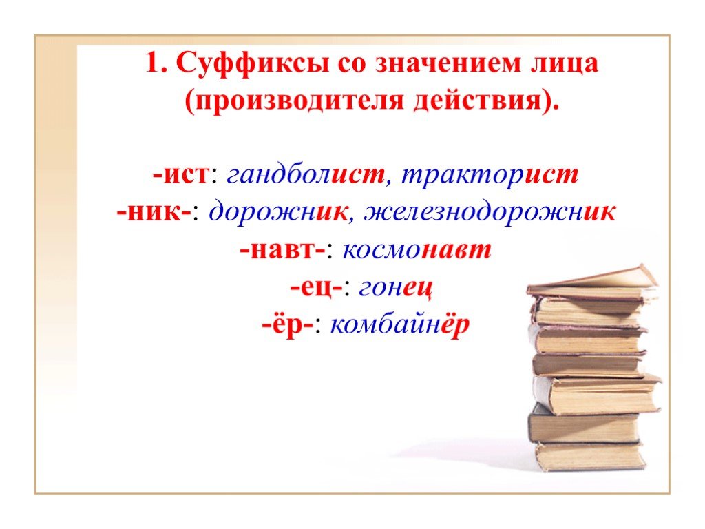 Суффикс ист. Суффиксы со значением лица. Суффиксы существительных со значением лица. Суффиксы со значением лица профессии. Суффиксы со значением лица Тель.