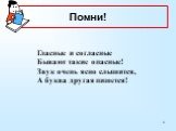 Гласные и согласные Бывают такие опасные! Звук очень ясно слышится, А буква другая пишется! Помни!