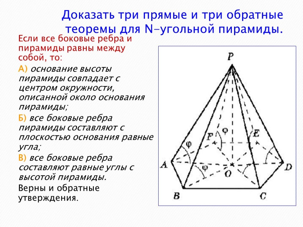 Выберите верные утверждения в правильной пирамиде. В правильной пирамиде боковые ребра равны. Рёбра основания пирамиды. Четырехугольная пирамида вершина боковые ребра. ,Jrjdst HT,Hz gthfdbkmyjq gbhdfvbls.