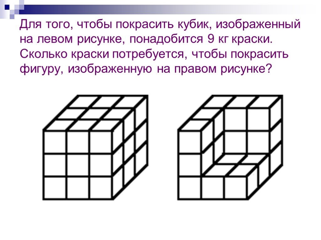 На покраску 1 кубика со всех сторон. Сколько кубиков на рисунке. Сколько кубиков изображено. Для того чтобы покрасить куб изображенный на левом рисунке. Сколько кубиков изображено на картинке.