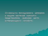 Основными помощниками человека в защите растений являются представители наиболее часто встречающихся семейств: