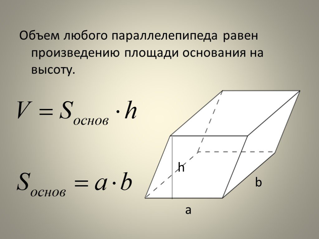 Площадь основания поверхности параллелепипеда. Площадь основания параллелепипеда формула. Площадь основания наклонного параллелепипеда формула. Площадь основания прямого параллелепипеда формула. Площадь основания прямоугольного параллелепипеда формула.