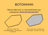 ВСПОМНИМ. Какую фигуру в планиметрии мы называли многоугольником?