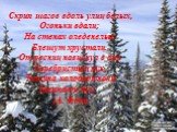 Скрип шагов вдоль улиц белых, Огоньки вдали; На стенах оледенелых Блещут хрустали. От ресниц нависнул в очи Серебристый пух, Тишина холодной ночи Занимает дух. (А. Фет)