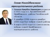 Глава Нагайбакского муниципального района. Сеилов Каирбек Хакимович родился в 1955 году в п. Арсламбаевский Нагайбакского района Челябинской области В декабре 1996 года и в декабре 2000 года был избран главой района. В марте 2010 года К.Х. Сеилов вновь избран главой Нагайбакского муниципального райо