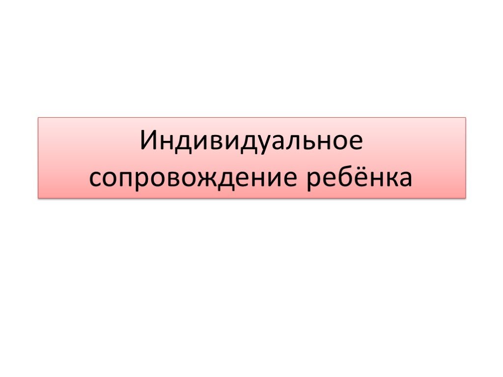 Индивидуальное сопровождение. Индивидуальное сопровождение детей.