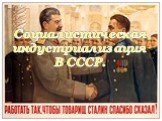 Социалистическая индустриализация В СССР.