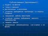 Субъективные (временные): неудачи на фронте голод и разруха диспропорции в экономике усиление враждебной пропаганды со стороны Германии нарушение работы транспорта усиление критики либералами царского правительства паралич власти активизация революционных сил а армии и на флоте)