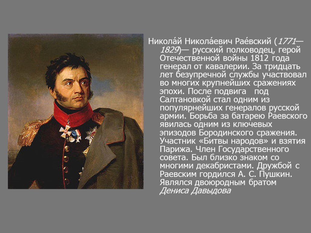 Герои войны 1812 презентация