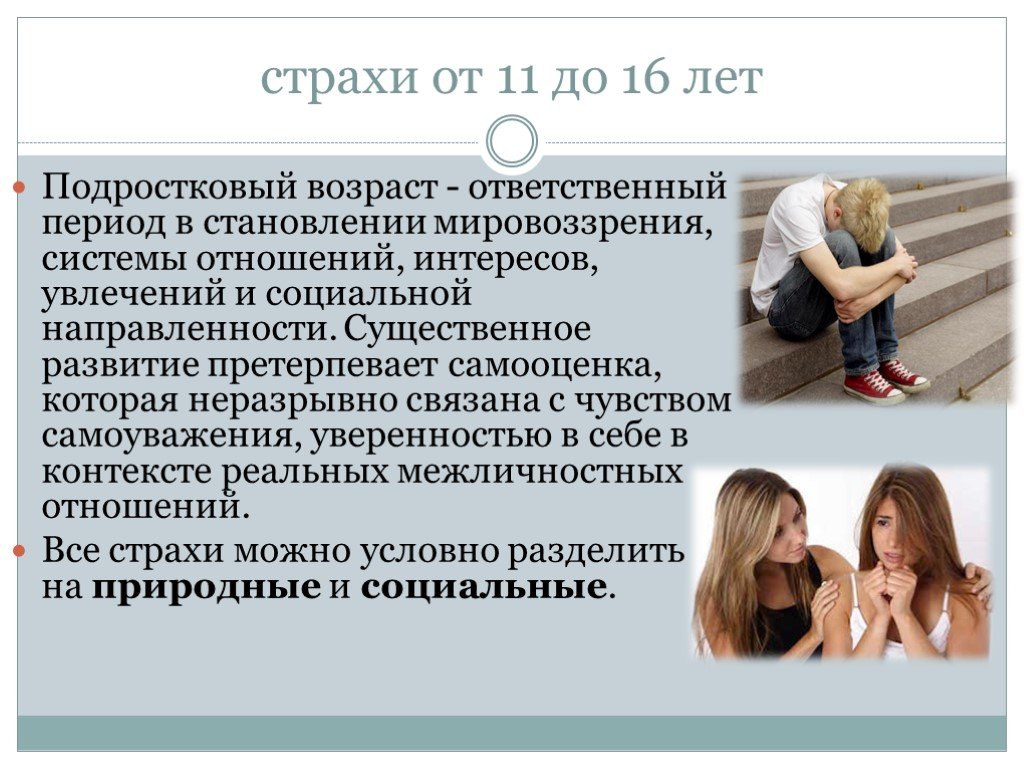 Страхи подростков