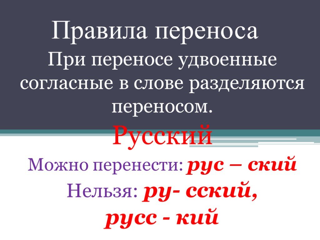 Русский перенос. Удвоенные согласные перенос. Перенос слов с удвоенными согласными правило. Удвоенные согласные правила переноса. Правила переноса согласных удвоенных согласных.