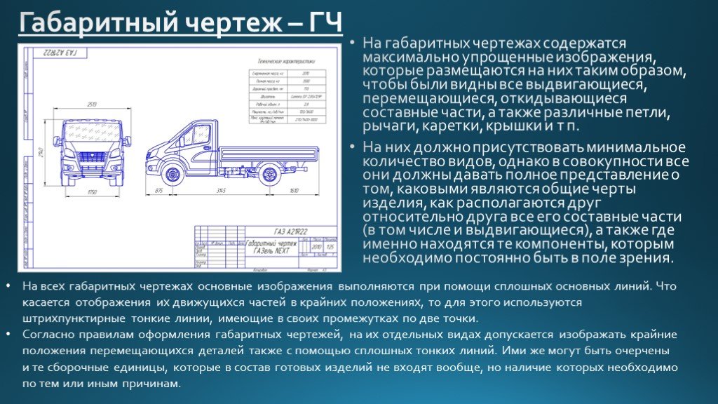 Оформление габаритного чертежа гост