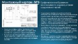 Монтажный чертеж– МЧ. Графическое изображение монтируемого изделия, а также соединения частей. Перечень составных частей, требуемых для монтажа, должен размещаться на первом листе монтажного чертежа по форме спецификации. В перечне должно содержаться наименование самого изделия, а также всех материа