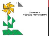 S цветка = = (2×2):2 ×18= 36 (см2)