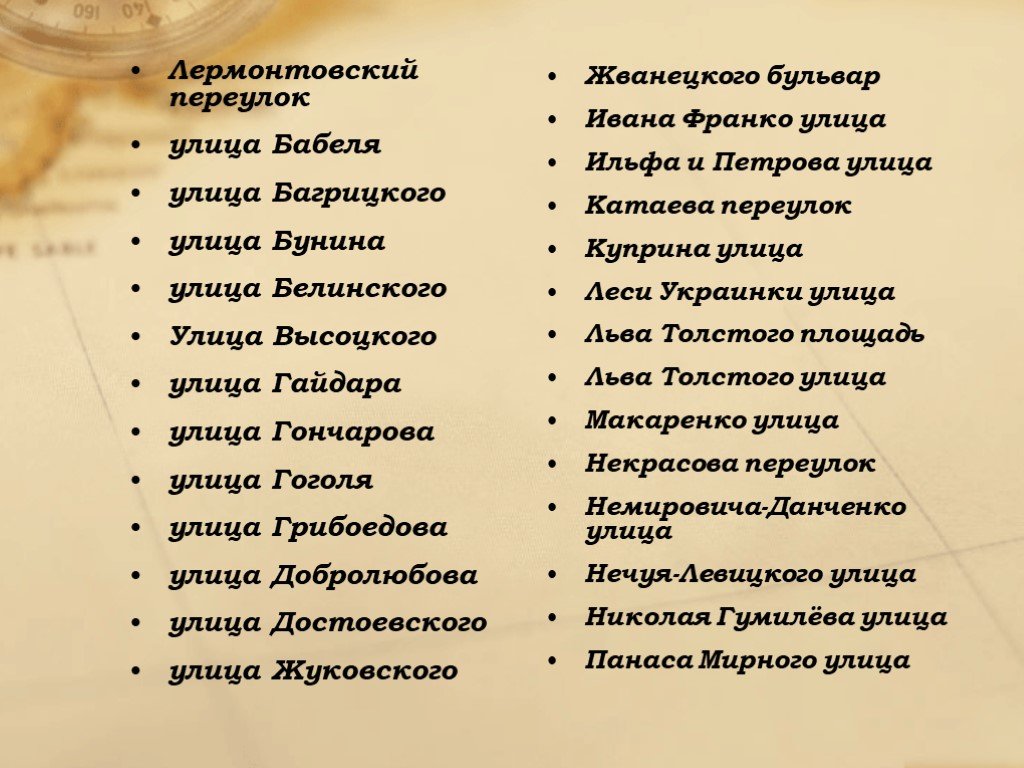 Литературные названия. Литературные названия названия. Улицы названы с литературы. Литературные имена улиц поселка.