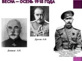 Весна — осень 1918 года. Деникин А.И. Дутов А.И.