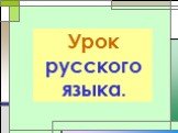 Урок русского языка.