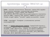 Архитектура сервера ORACLE (4). SNPn - выполняет автоматическое обновление снимков БД (snapshot). Так же запускает процедуры в соответствии с расписанием, зафиксированным в пакете DBMS_JOB. Параметр JOB_QUEUE_PROCESS в файле init.ora задает количество запускаемых процессов SNPn, а параметр JOB_QUEUE