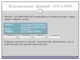 Использование функций AVG и SUM. SELECT AVG(salary), MAX(salary), MIN (salary), SUM(salary) FROM employees WHERE job_id LIKE ‘%REP%’; Функции AVG, SUM, MIN, MAX применяются к столбцам, в которых можно хранить цифровые данные. В примере вычисляются средний, самый высокий, самый низкий оклад и сумма о