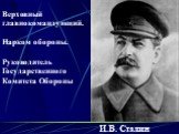 И.B. Сталин. Верховный главнокомандующий. Нарком обороны. Руководитель Государственного Комитета Обороны