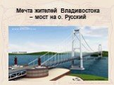 Мечта жителей Владивостока – мост на о. Русский