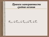 Правило мажорантности средних величин: xгарм  xгеом  xариф  xкв  xст