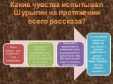 Какие чувства испытывал Шурыгин на протяжении всего рассказа?