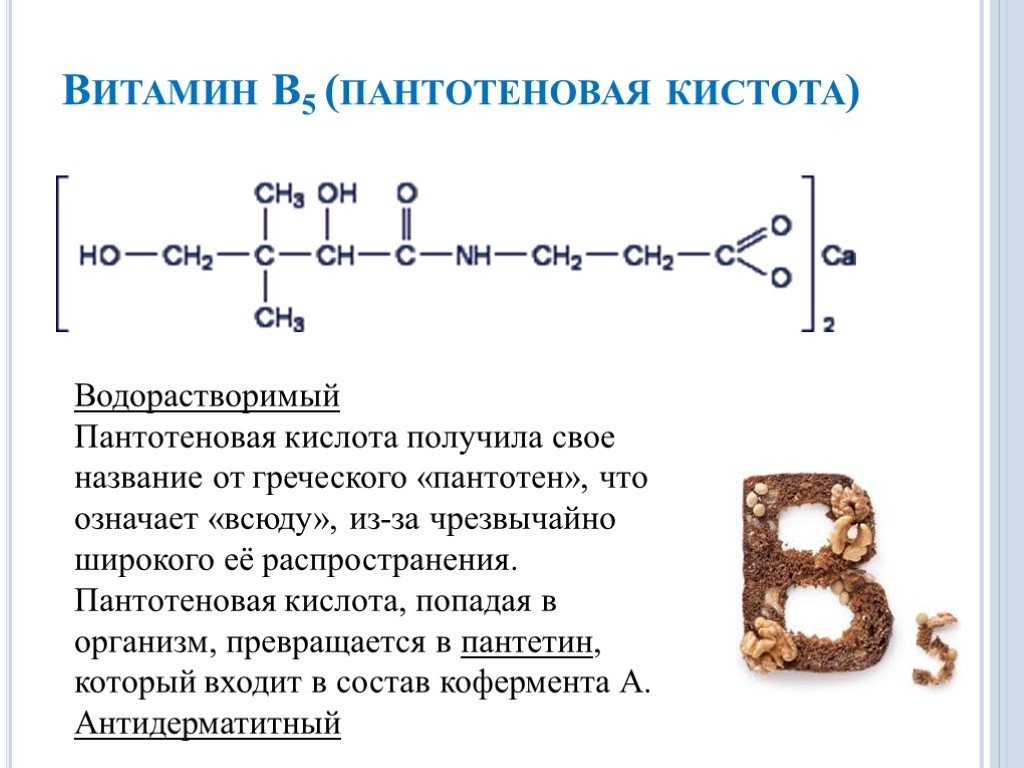 Презентация витамин b5