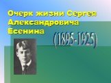 Очерк жизни Сергея Александровича Есенина. (1895-1925)