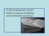 О чём размышляет автор? Какие основные проблемы рассматривает писатель?