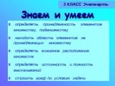 Знаем и умеем. определять принадлежность элементов множеству, подмножеству находить область элементов не принадлежащих множеству определять взаимное расположение множеств определять истинность и ложность высказываний строить граф по условию задачи