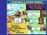 Летом 1812 г. французская ар-мия численностью 600 000 человек сосредоточилась на территории Польши. 1.Причины и начало войны. Наполеон рассчитывал в при-граничном сражении раз-бить противника и продик-товать условия мира. Русские не зная планов Напо-леона разбили армию не 3 группы и расположили их в