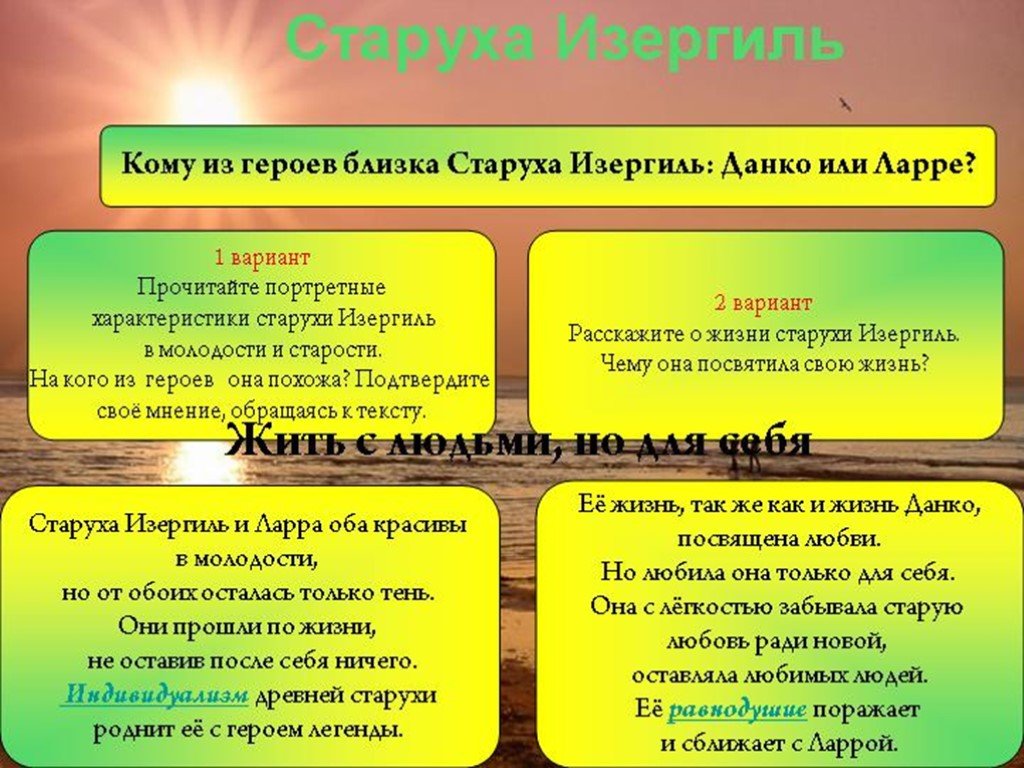 Старуха изергиль презентация