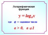 y = logax. Логарифмическая функция