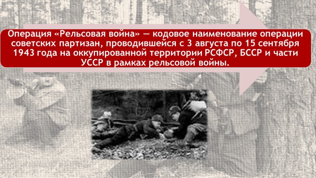 Название операции советских партизан. Операции советских Партизан.