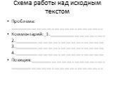 Схема работы над исходным текстом. Проблема: _____________________________________ Комментарий:_1._______________________2.____________________________________3.____________________________________4.____________________________________ Позиция:________________________________________________________