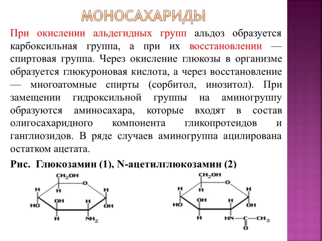 Наличие в глюкозе альдегидной группы. Альдегидные моносахариды. Характеристика моносахаридов. Окисление альдегидной группы Глюкозы. Окисление моносахаридов.