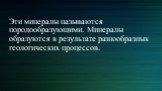 Эти минералы называются породообразующими. Минералы образуются в результате разнообразных геологических процессов.