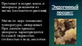 Протекает в недрах земли, и минералы рождаются из магмы (силикатного расплава). Магма по мере понижение температуры, затвердевает. При данном процессе минералы характеризуются большой твердостью, стойкостью к воде, кислотам. Эндогенный процесс