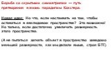 Борьба со скрытыми симметриями — путь претворения в жизнь парадигмы Кокстера. Новая идея: Но что, если настаивать на том, чтобы оставаться в евклидовом пространстве? Это возможно! Но только, если достаточно увеличить размерность этого пространства. (А не пытаться загнать объект в пространство заведо