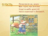 5 гость. Посмотрите-ка, какая – Вся горит, как золотая Ходит в шубе дорогой Хвост пушистый и большой.