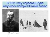В 1911 году норвежец Руал Амундсен покорил Южный полюс