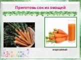 Приготовь сок из овощей. морковный