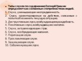 Типы слухов по содержанию Евгений Гришин определяет как связанные с потребностями людей. 1. Слухи, уменьшающие неопределенность. 2. Слухи, ориентированные на действие, связанные с попыткой изменить текущую ситуацию. 3. Деструктивные слухи, возбуждающие враждебность. 4. Позитивные слухи, возбуждающие